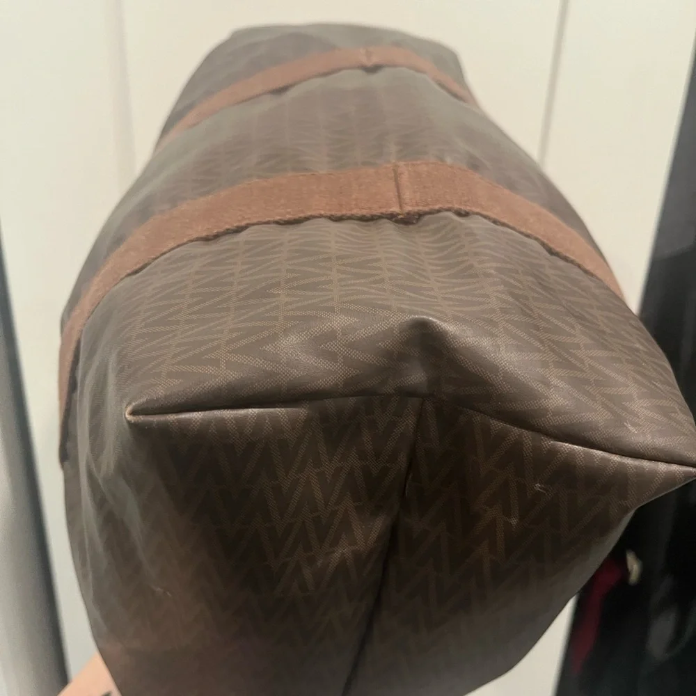 Mario Valentino Duffel Large Travel Tote Bag Brown